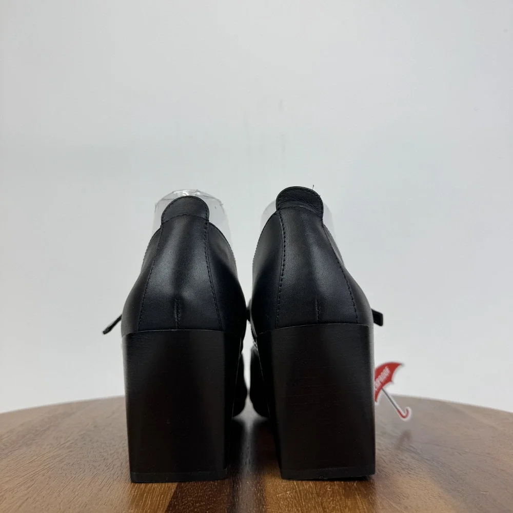 New Womens Blondo Shirley Black Leather Heeled Mary Jane Pumps Size 10 M NWOB - Picture 7 of 9